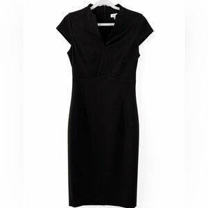 Calvin Klein Black Sheath Dress Size 6 Career Office Workwear Zip Back Chic